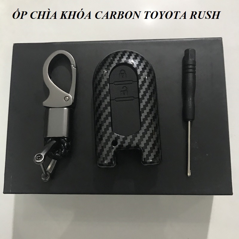 [HCM]Bao da chìa khóa ốp carbon chìa khóa bọc chìa khóa xe Toyota Rush, Huyndai Kona, Accent Santafe ,Ford everest
