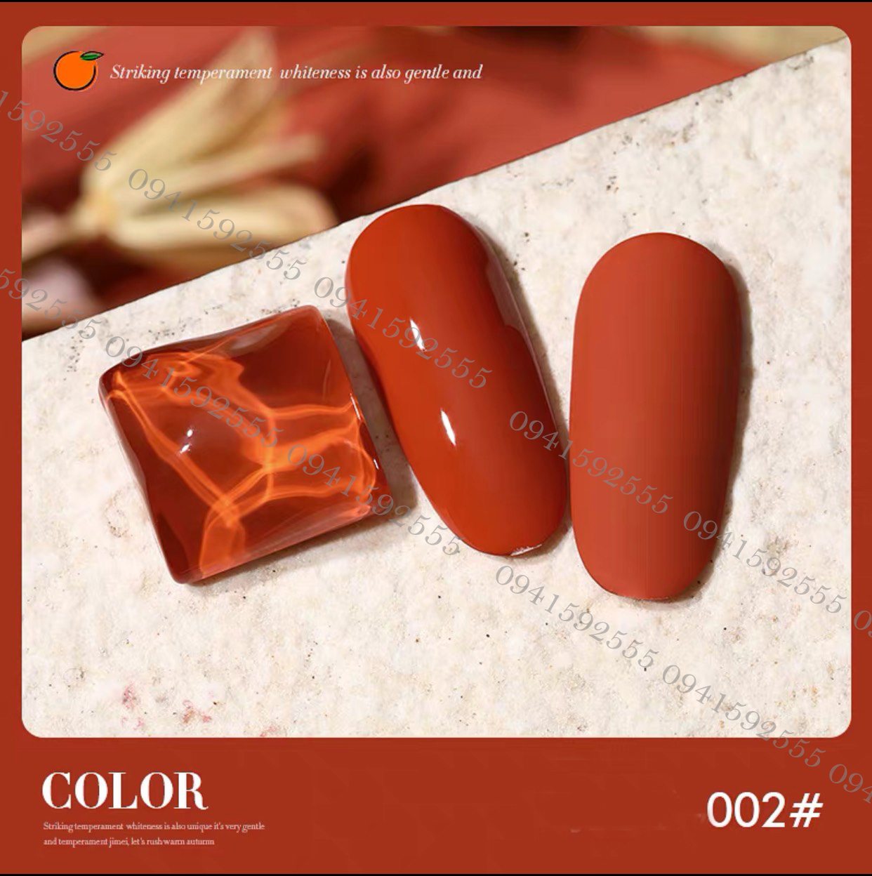 Sơn móng gel AS chọn lẻ 6 màu Cam đất chai 15ml