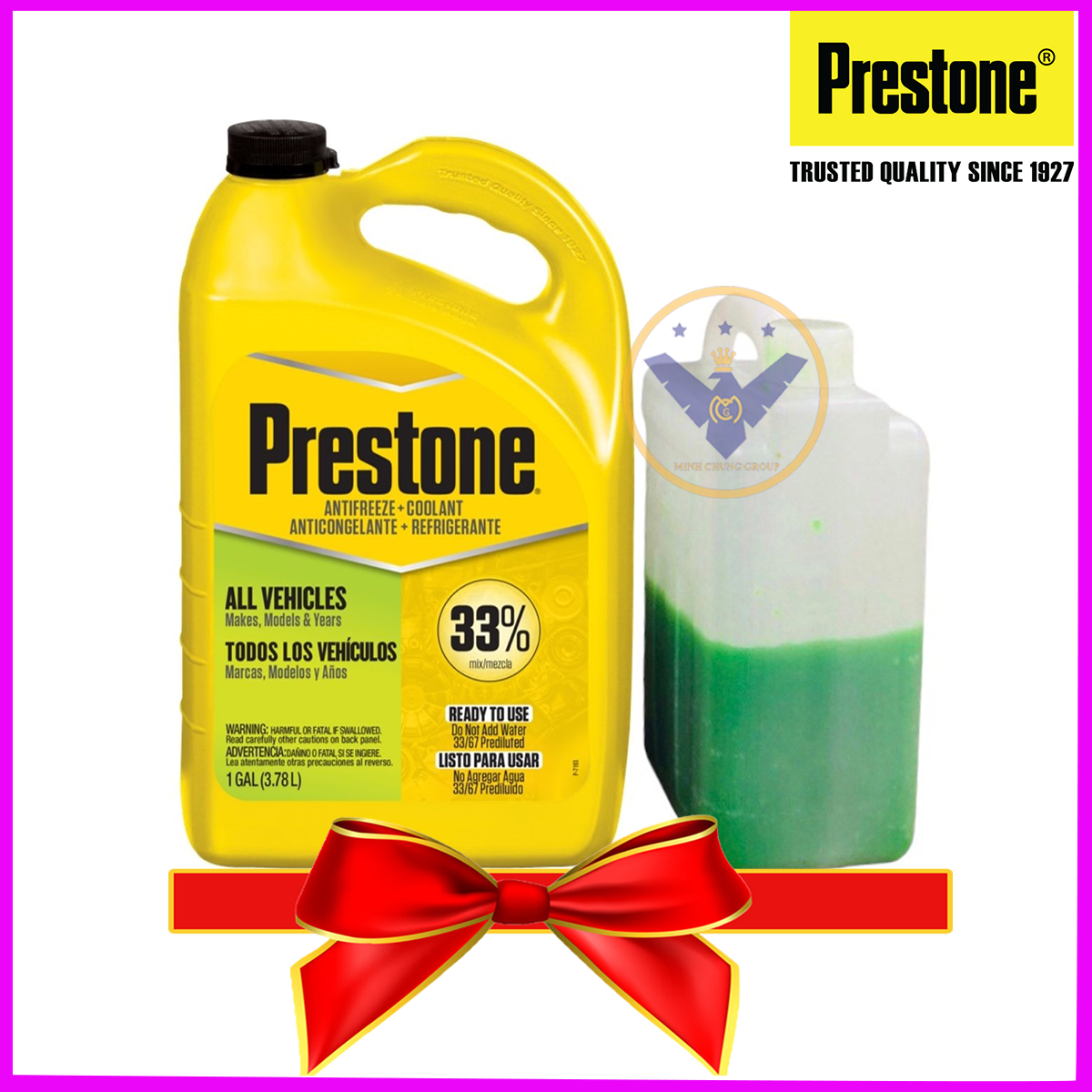 Dung dịch làm mát động cơ ô tô (màu xanh lá cây) Prestone can 3.78L