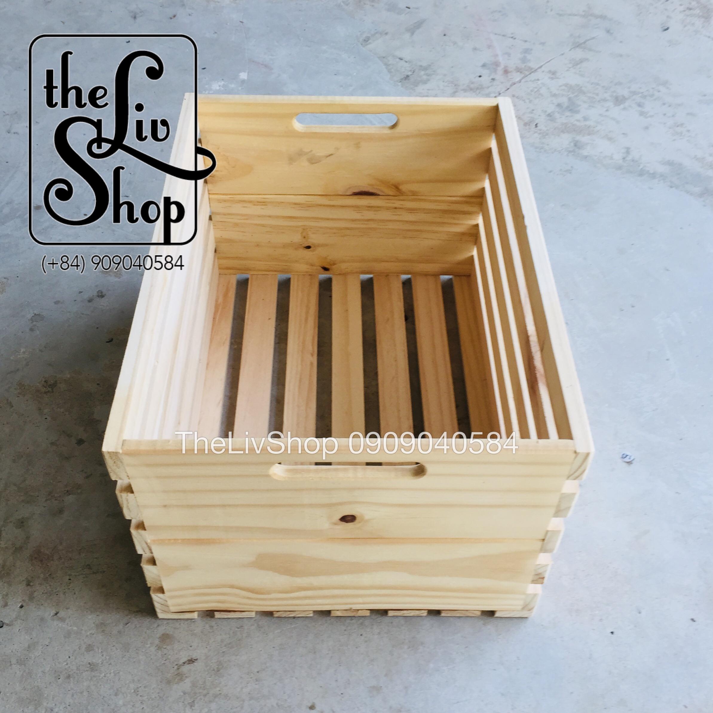 thùng gỗ thông loại liền mặt 40x30x22cm