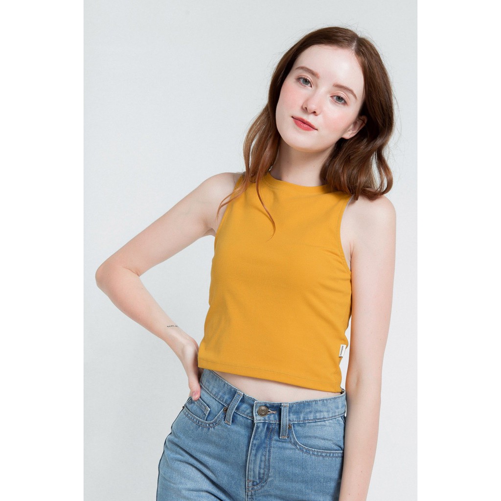 Áo sát nách nữ cổ tròn thun trơn - PHA08 - Cotonfio