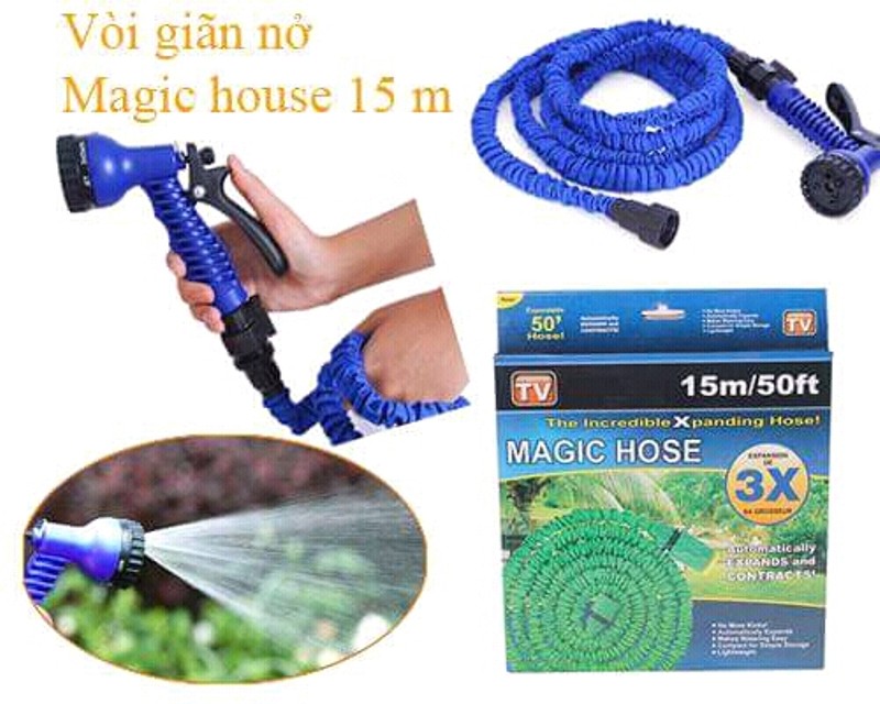 Vòi xịt nước thông minh Magic hose 15m ( xanh)