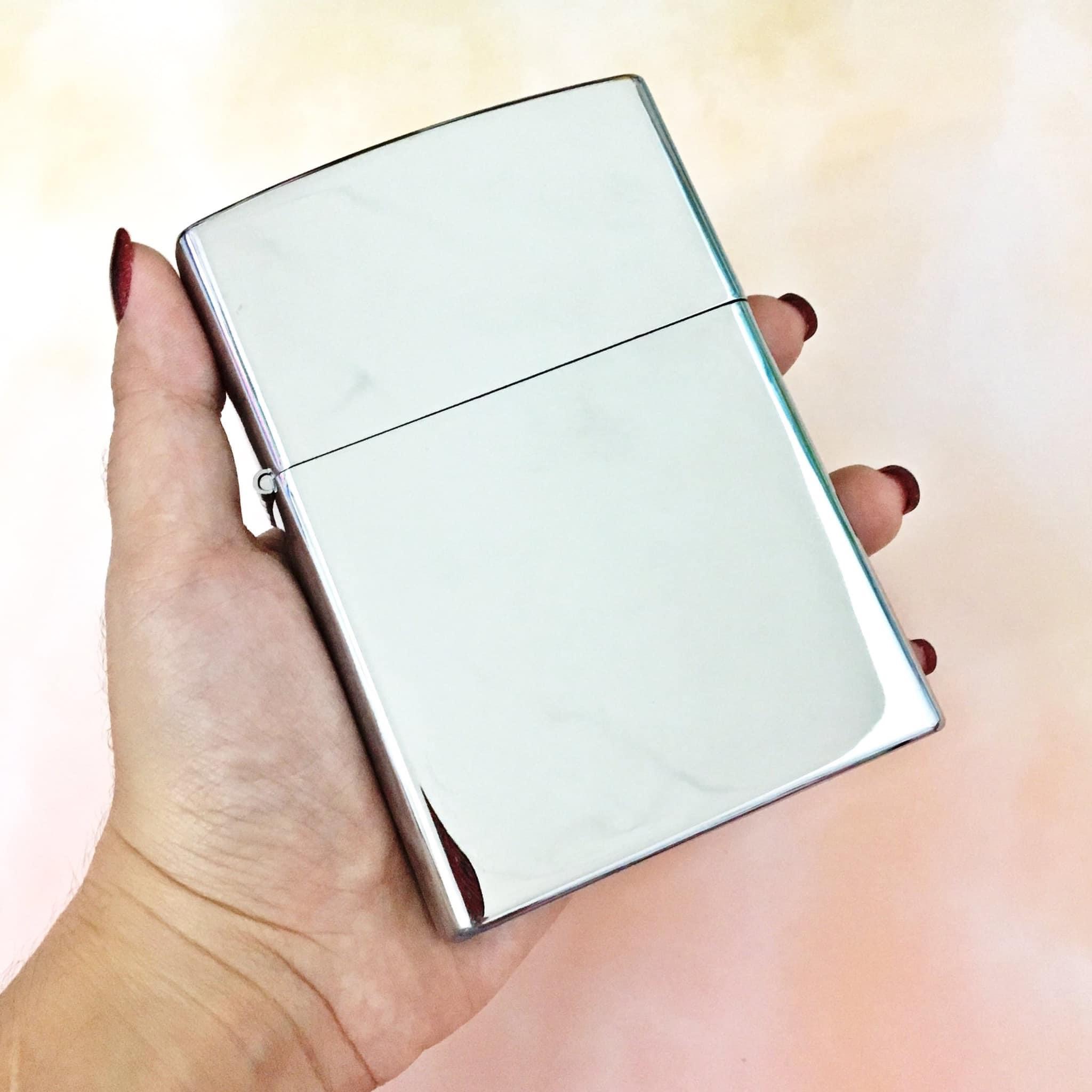 BẬT LỬA ZIPPO KHỔNG LỒ BẠC BÓNG (SIZE: 8CM X 11,5CM) NẶNG: 500 GAM - (XÀI XĂNG)