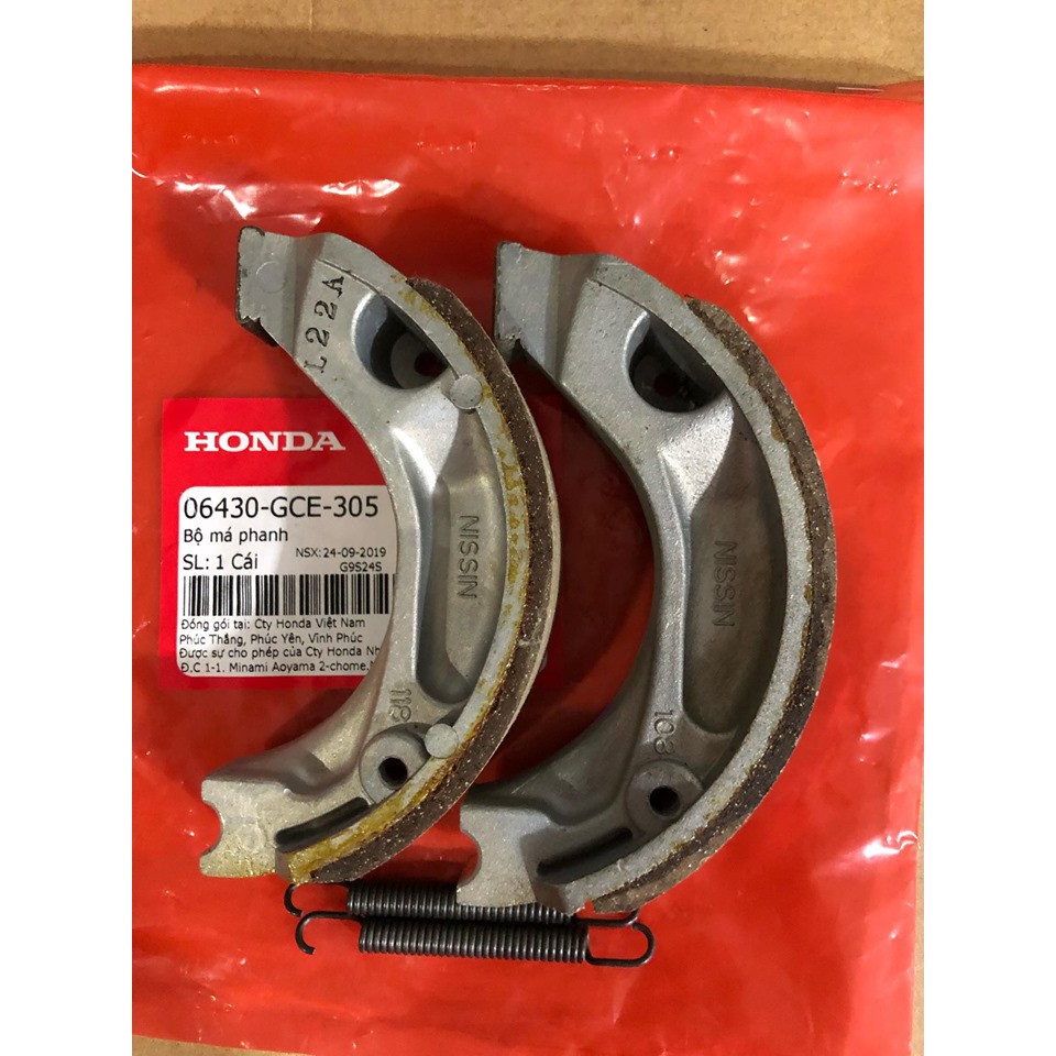 Bố thắng sau xe số chính hãng honda kèm lò xo zin ,,