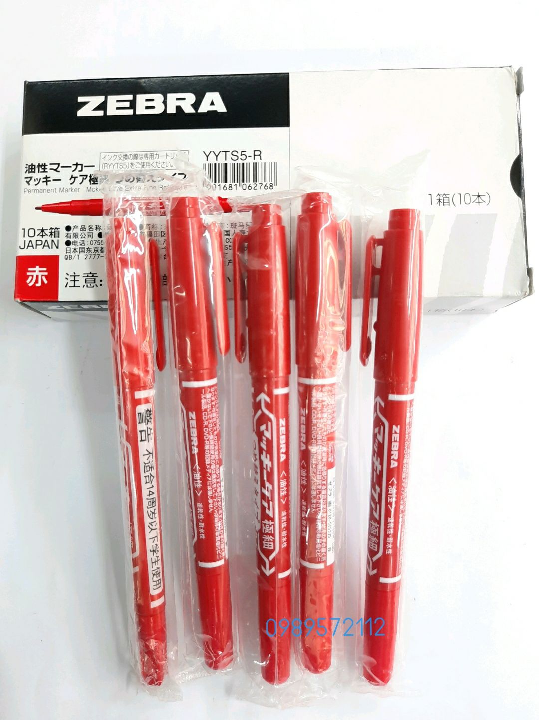 [HCM]1 hộp 10  cây Bút lông dầu Zebra Mo.120 hai đầu nhỏ:1 dầu 05mm và 1 đầu 1mm