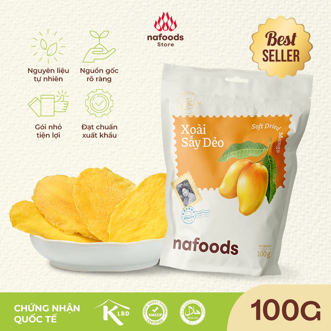 Xoài sấy dẻo 100gr Nafoods