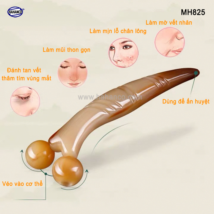 Cây lăn bằng sừng - mát xa 3D nâng cơ mặt và body đa năng/làm đẹp da - MH825