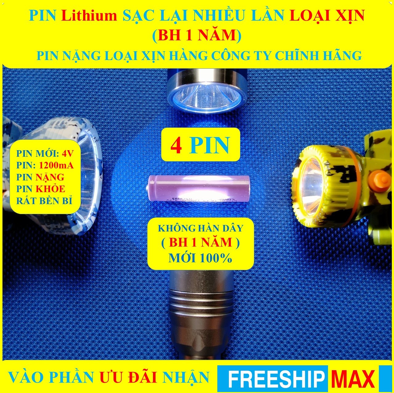4 Pin lithium pin sạc nhiều lần 4.2V cao cấp PIPO (BH 1 NĂM) PIN LOẠI XỊN , Pin khỏe và bền bỉ hỗ trợ hàn dây vào pin sẵn sàng