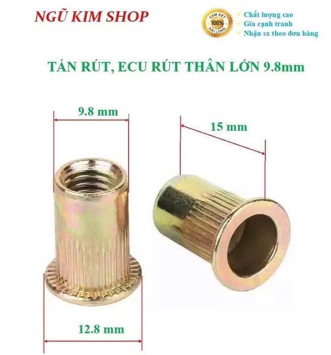 TÁN RÚT_ ĐAI ỐC RÚT M3,M4,M5,M6,M8,M10,M12 và 1/4