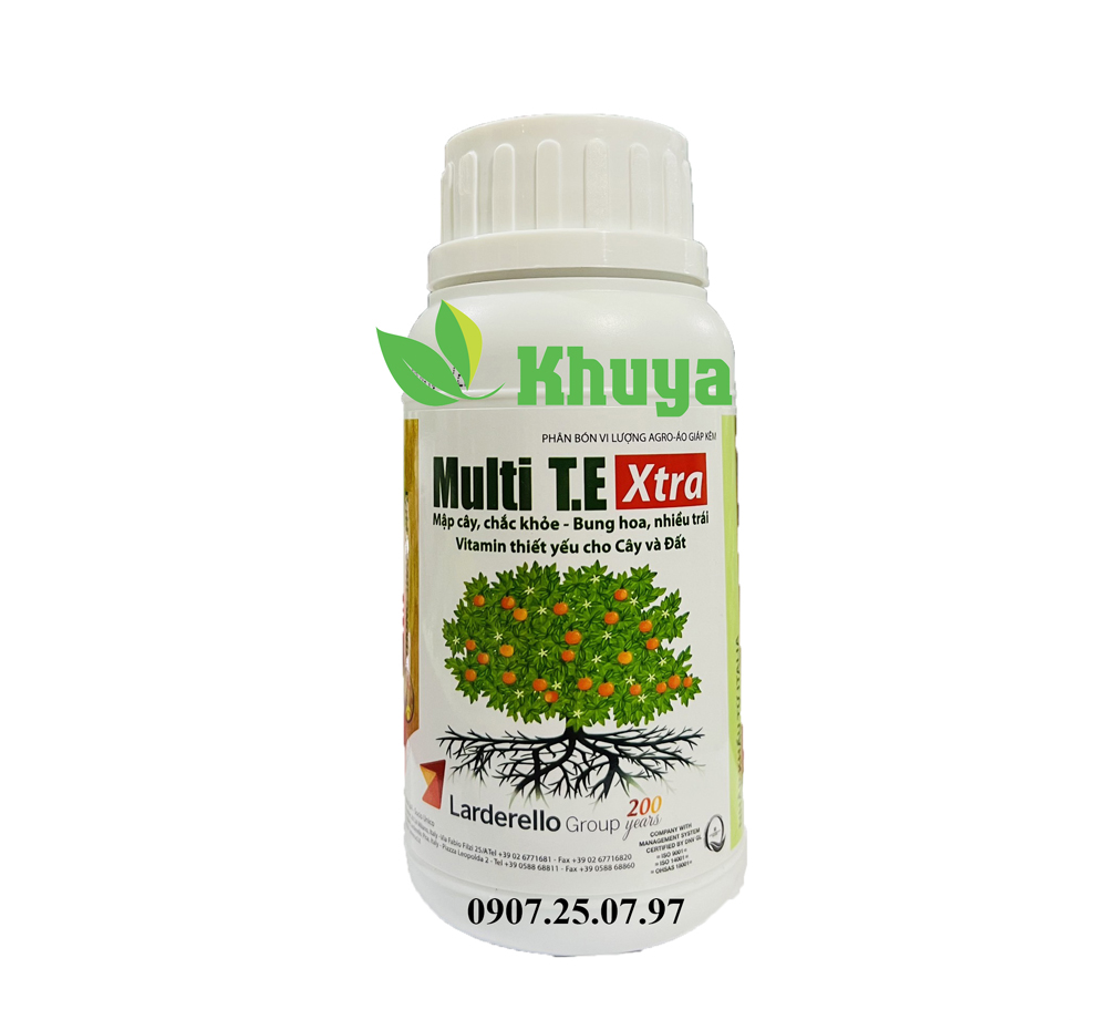 Phân bón vi lượng multi t.e xtra 250ml mập cây - bung hoa - cung cấp vitamin