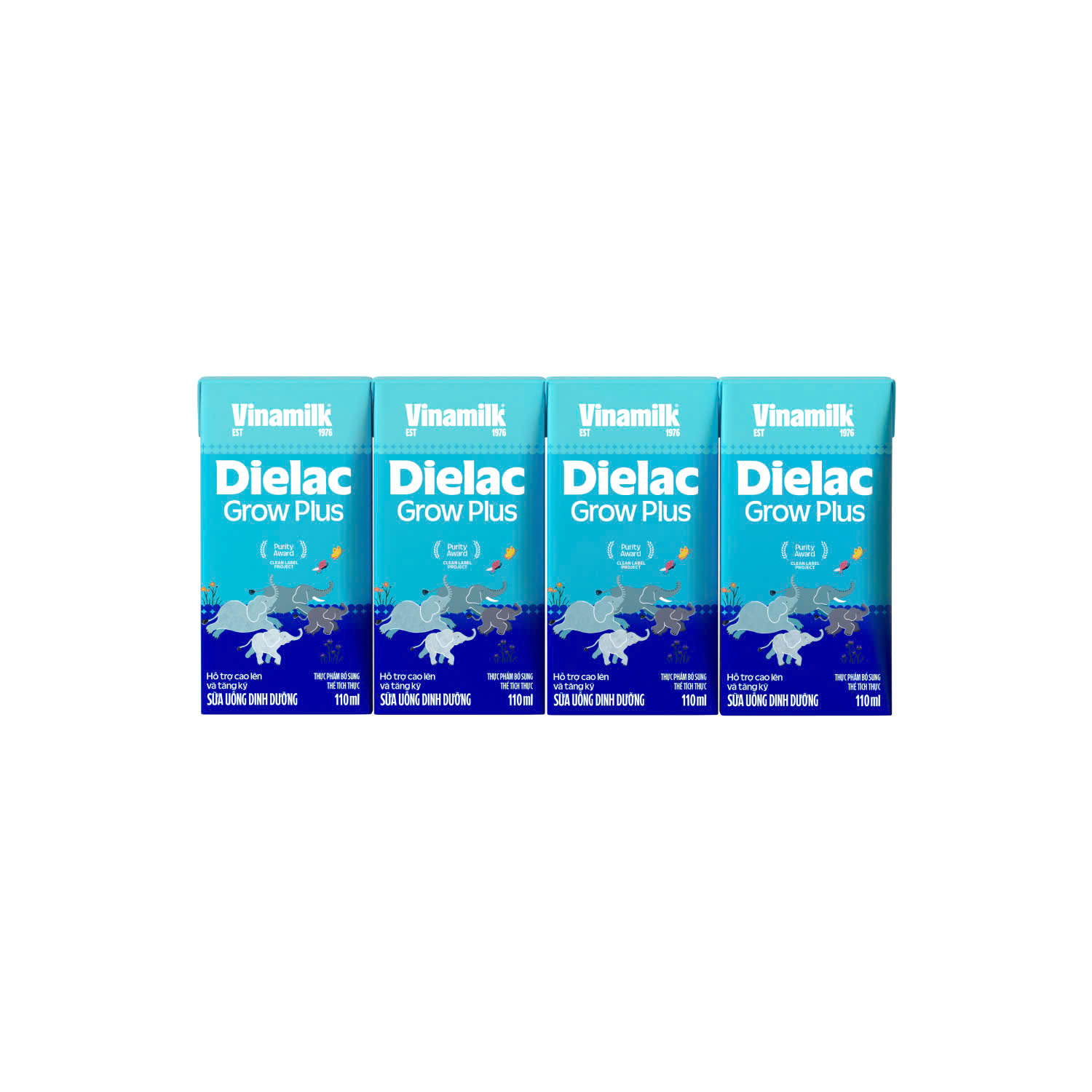 Lốc 4 hộp Sữa bột pha sẵn Dielac Grow Plus 110ml
