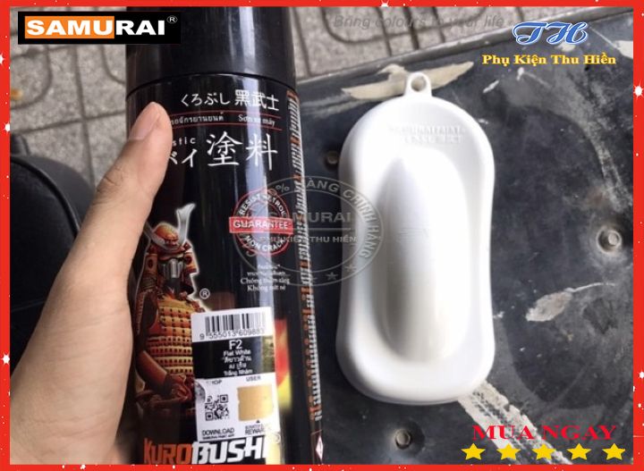 [HCM]Chai Sơn Xịt Sơn Xe Máy Samurai  Màu Trắng Mờ (Flat White) - Mã F2