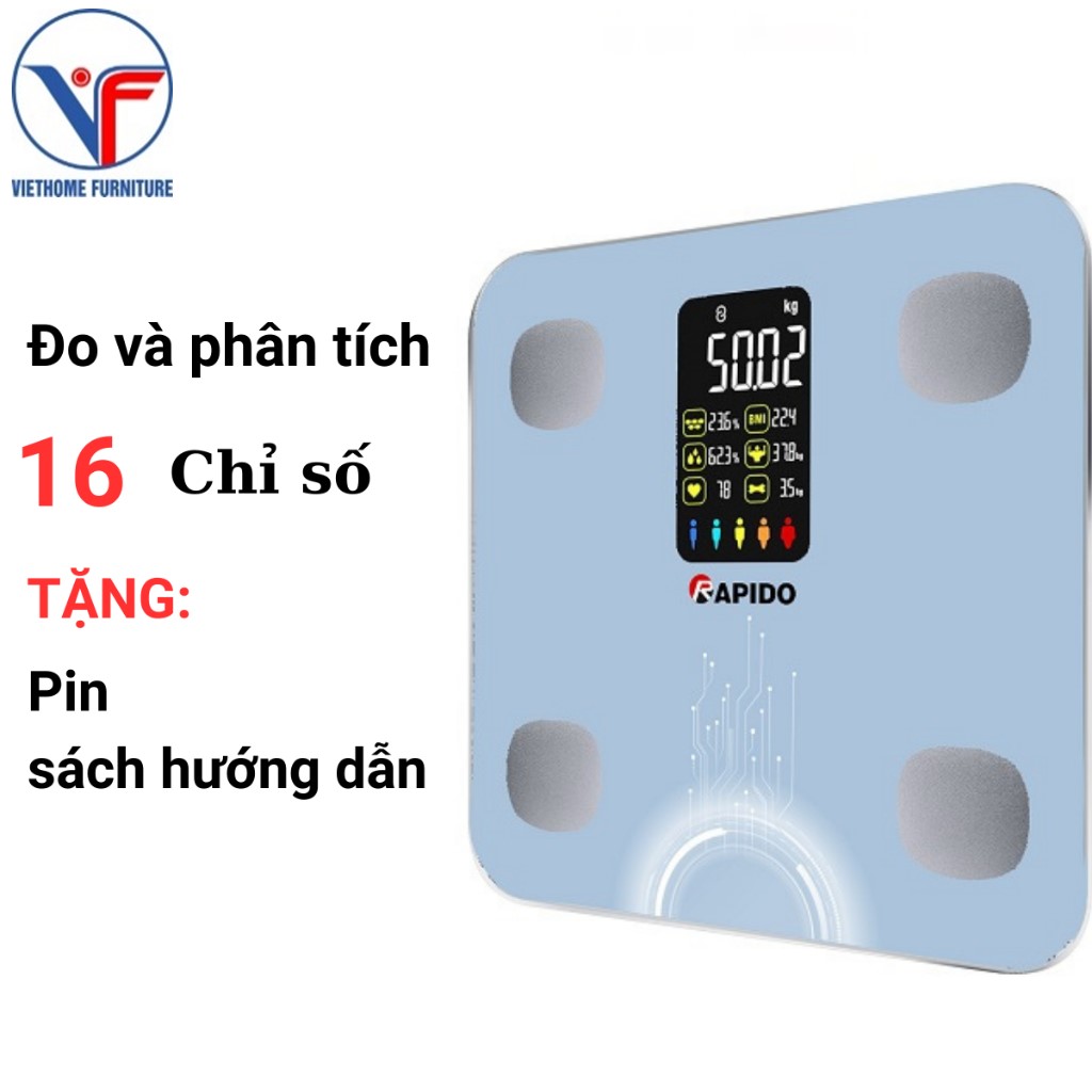 Cân sức khỏe thông minh Rapido RSB04-S (Có bluetooth)