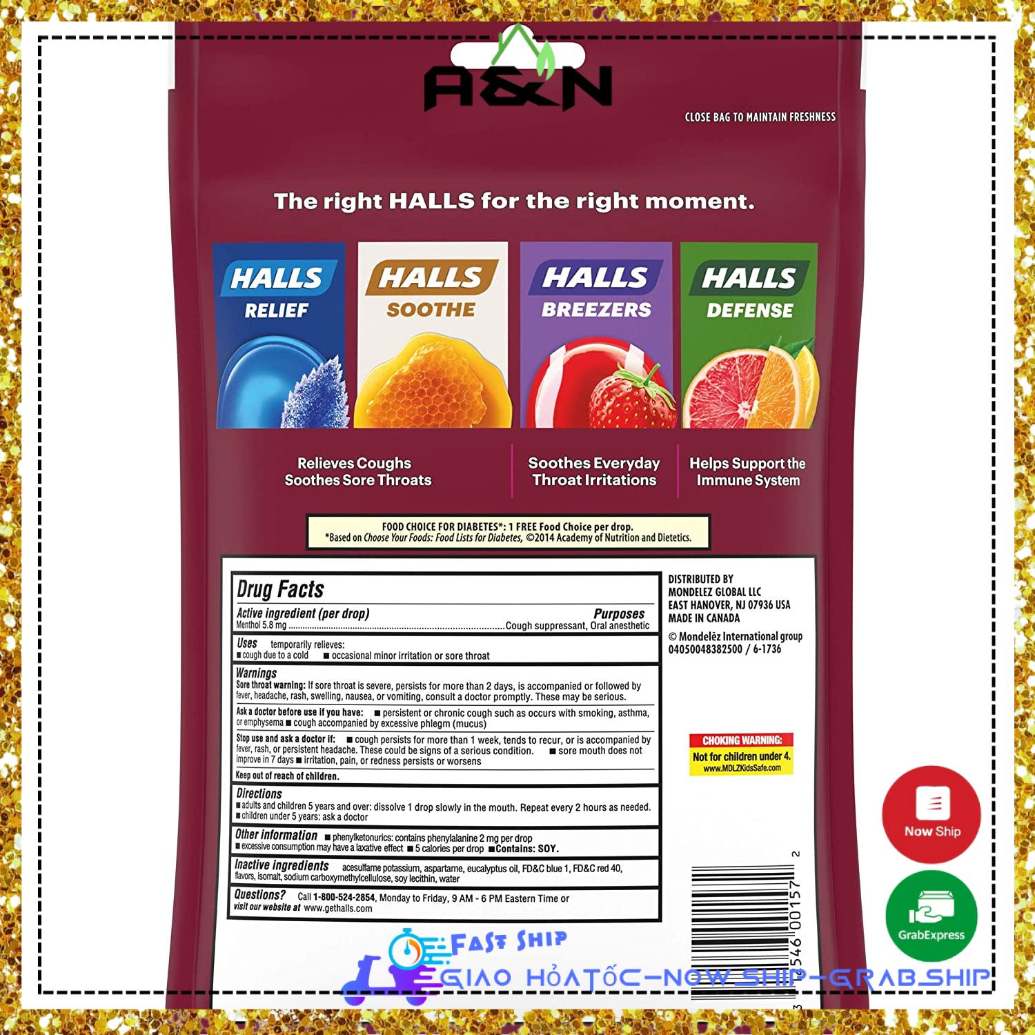 [HCM]Kẹo Halls Cherry - 80 viên