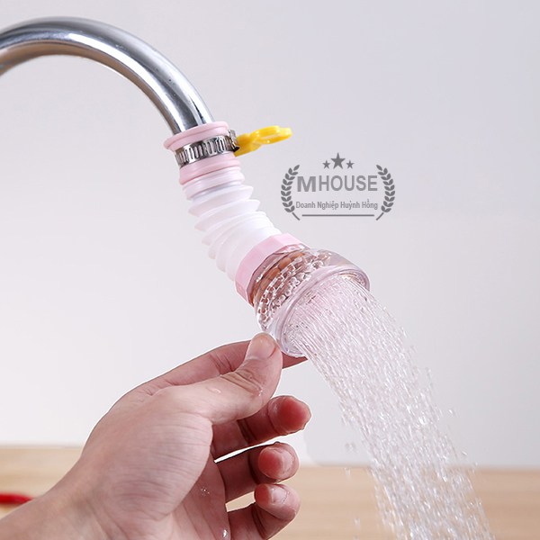 Water Filter Splash KitChen Shower Tap Water Spray Water Saver 360 Rotating Faucet Water Filter Telescopic Water-Saving Nozzle with Filter Faucet Fits Standard Faucets No-Cracking No-Leakage