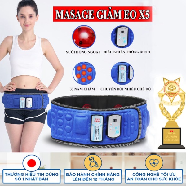 [HCM]Đai Massage X5 Loại xịn Máy Đánh Tan Mỡ bụng Masage Đa Năng Cao Cấp - Bảo hành uy tín 12 tháng trên toàn quốc nhập khẩu