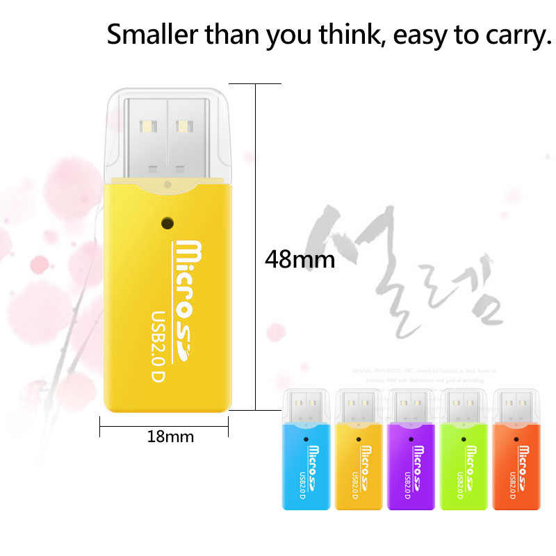 Portable Mini Usb 20 Reader Supports Tf Sd Mobile Memory Card Pc Laptops Mini Portable USB 2.0 TF Micro SD Memory Card Reader for PC Laptop Computer