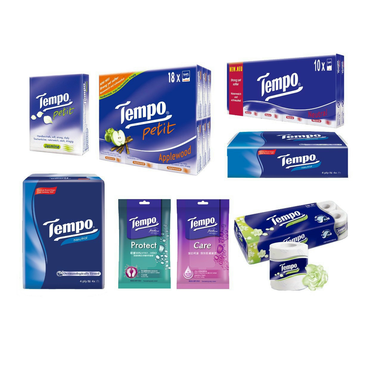 Tempo - Giấy Vệ Sinh Tempo (Lốc 10 cuộn)