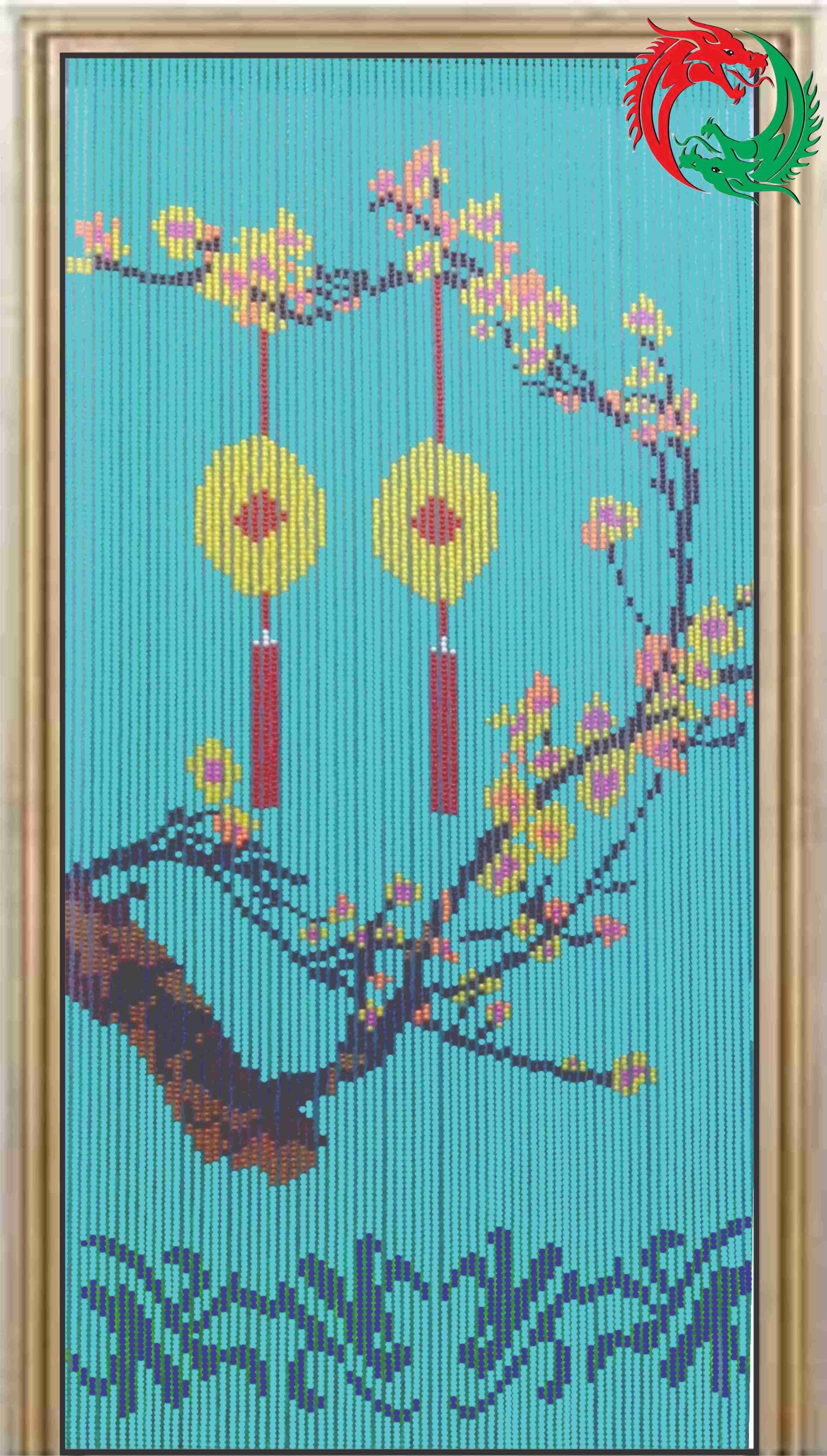 Màn hạt nhựa Nội thất Công ty Hai Con Rồng (Door Curtain) Code 814 Hoa Mai