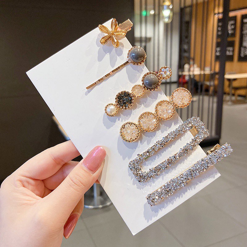 Set kẹp tóc hình ngôi sao đính đá lấp lánh
