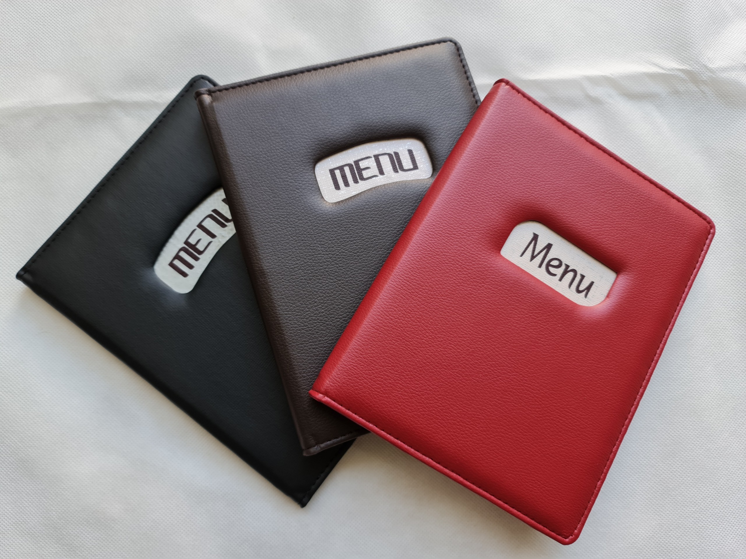BÌA MENU DA 10 và 20 LÁ CAO CẤP A5 TH (17x23cm) quyển menu