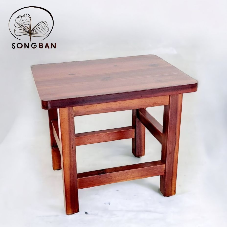 Ghế đôn gỗ cao 30.5cm, ghế cafe phố, ghế gỗ mặt chữ nhật - hàng vn xuất khẩu