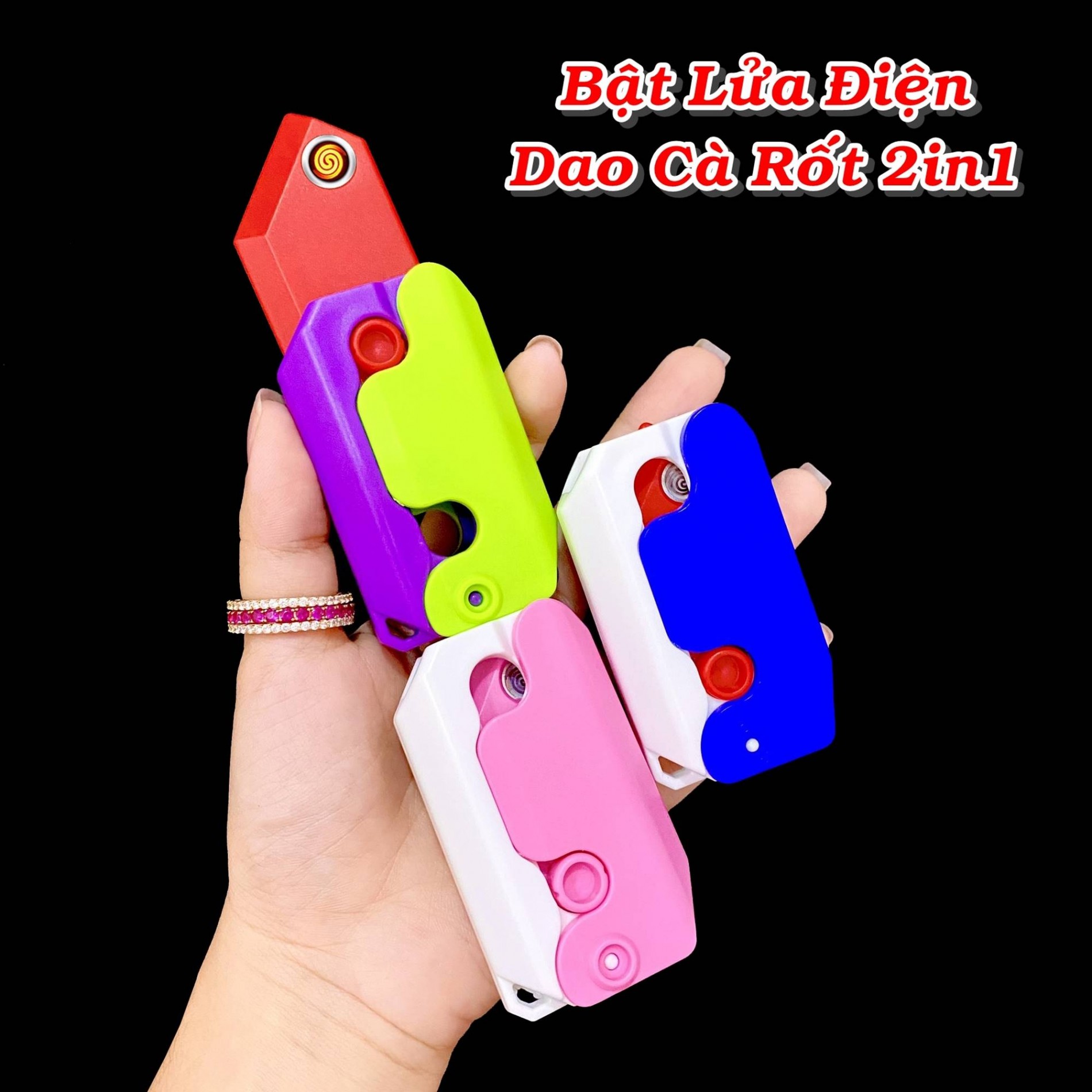 bật lửa điện cà rốt 2in1 ( đồ chơi vô tri ) - sạc điện