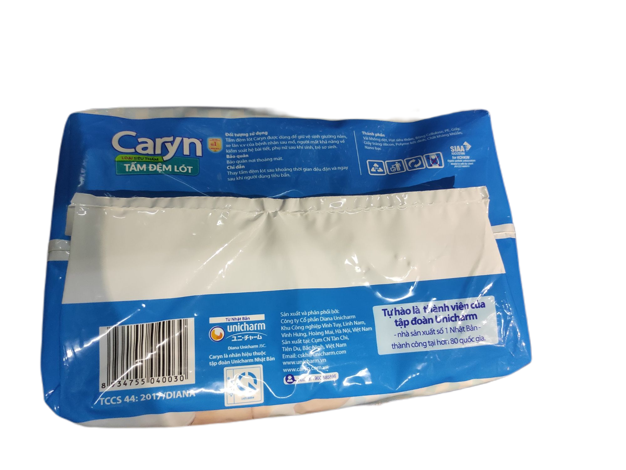 Tấm đệm lót Caryn L10 (Size: 42cm x 72cm; 10 miếng).