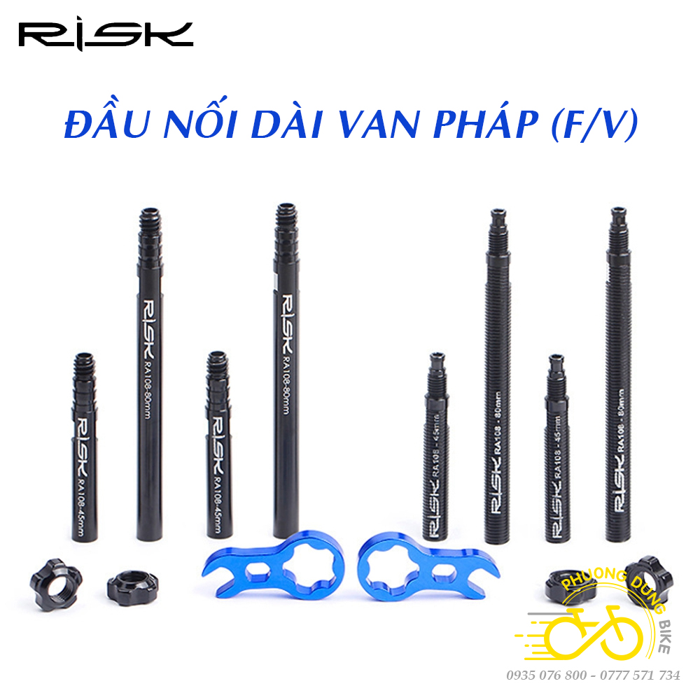Bộ 2 đầu nối van ruồi Xe Đạp - van Pháp RISK