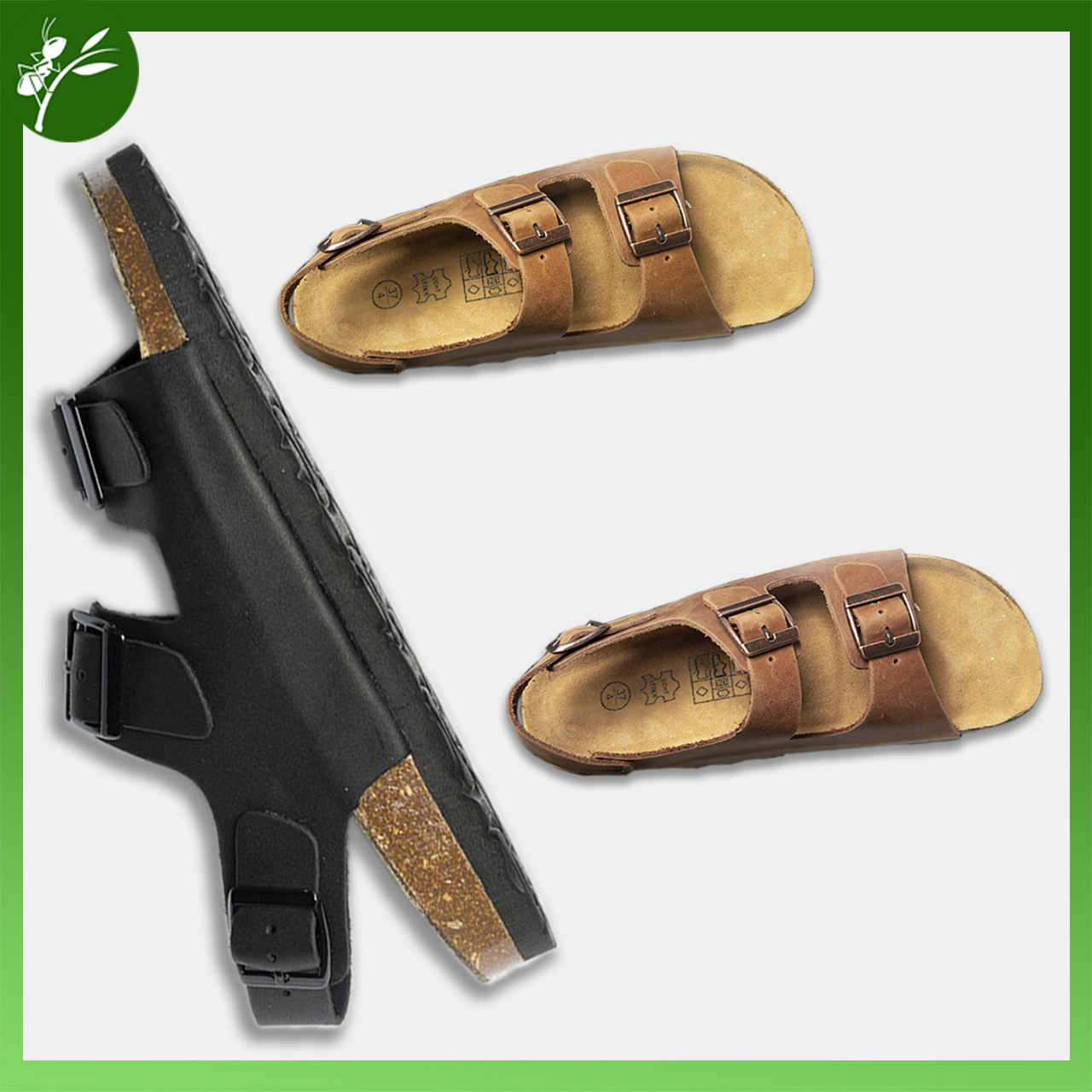 Giày đế trấu Nam Da thật quai 2 khoá (Size 35-45)