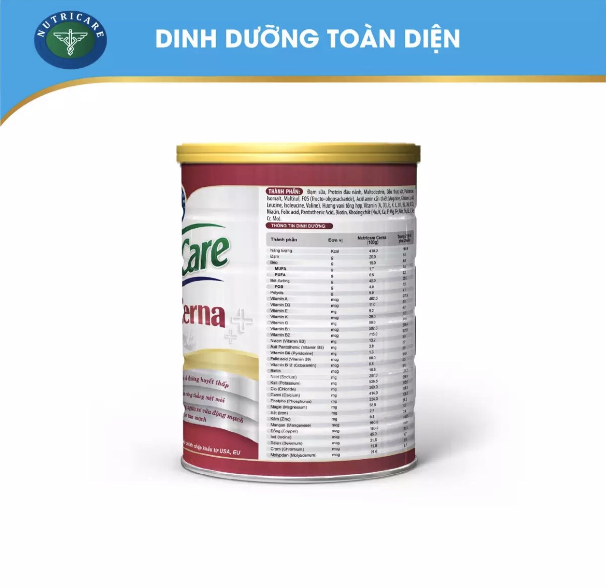 [HCM]sữa Nutricare Cerna 400g - cho người đái tháo đường