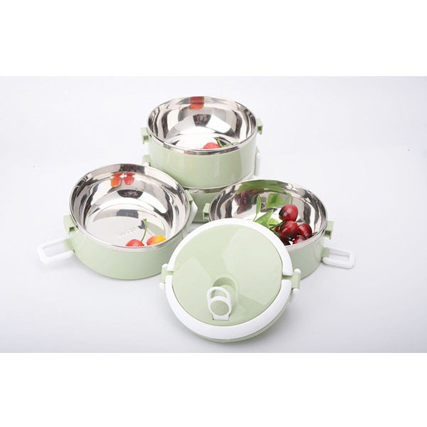 Hộp Đựng Cơm Cặp Lồng Cơm Giữ Nhiệt Lúa Mạch Ruột Inox Chất Lượng  ( 2 tầng)
