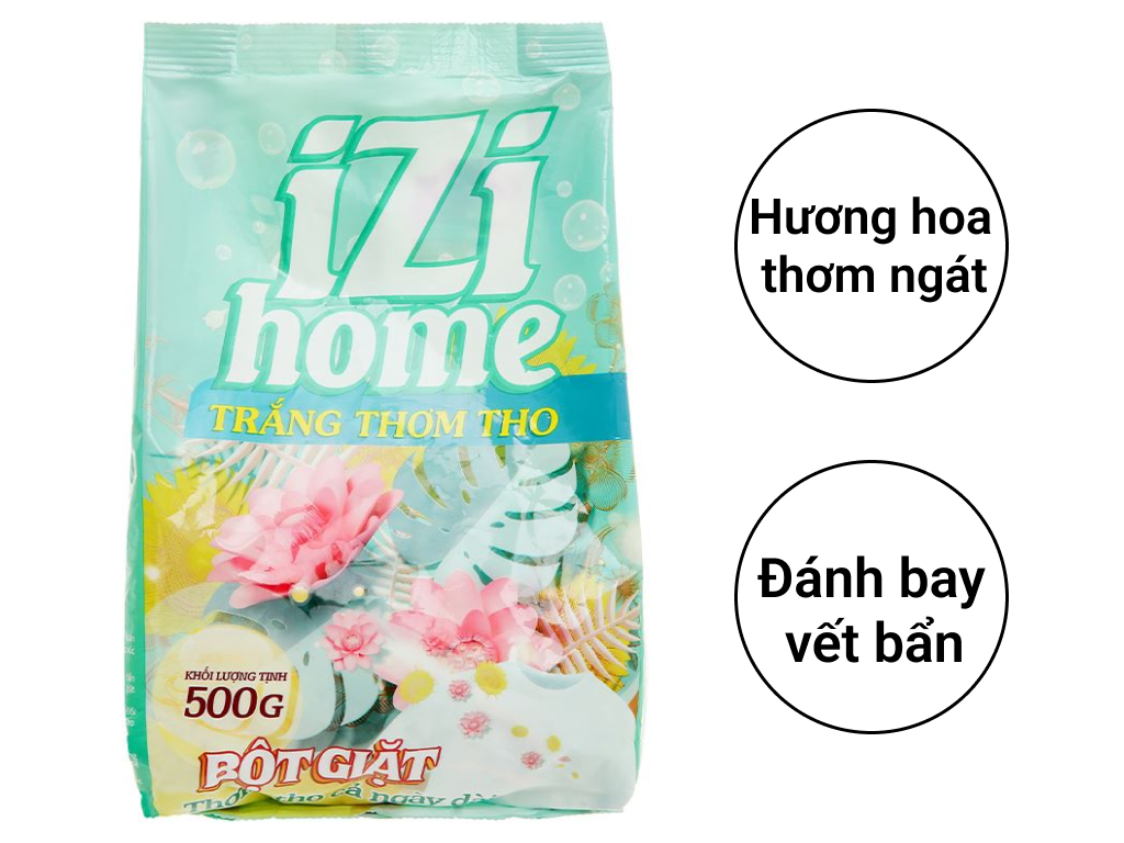 Bột giặt IZI HOME trắng thơm tho 500g