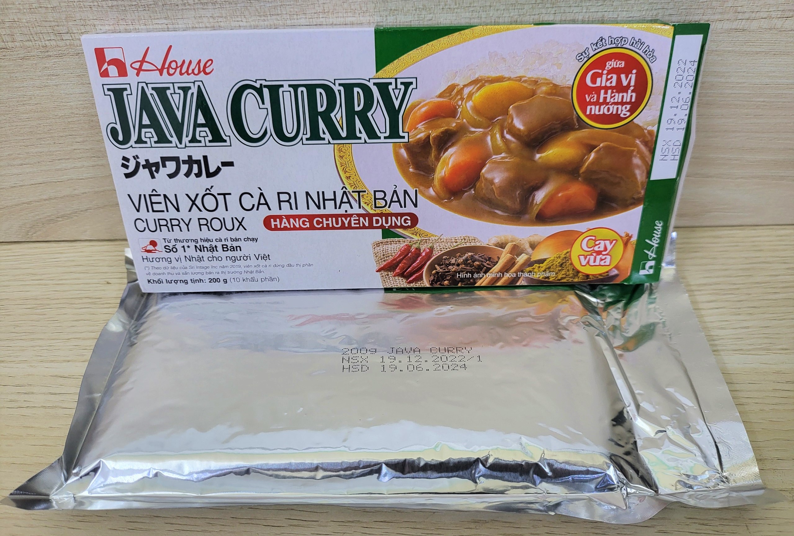 HOUSE FOODS (hộp 200g) VIÊN SỐT CÀ RI KIỂU NHẬT BẢN Java Curry Roux