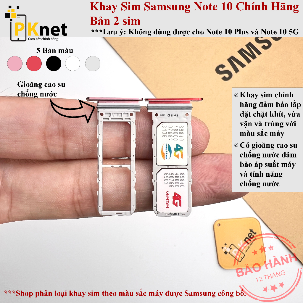 Khay sim Samsung Note 10 chính hãng, 2 sim