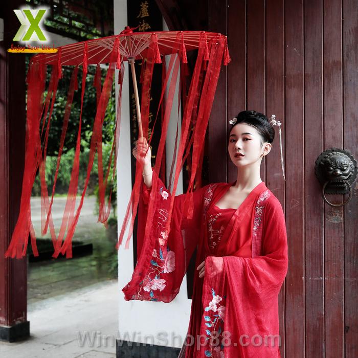 [HCM]Ô dù Trung Hoa cổ trang tua dài