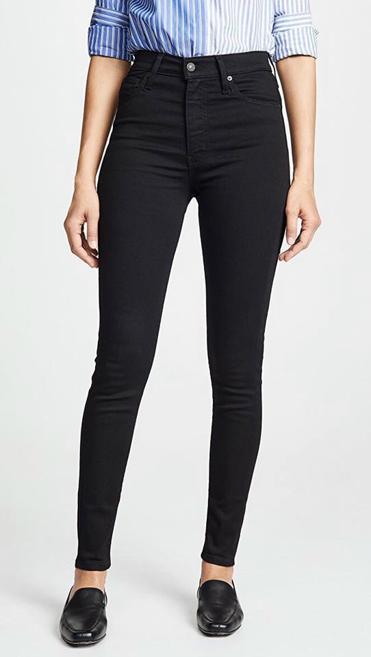 [ Bigsize 60~90kg] Quần Jeans Đen Tuyền lưng cao co dãn