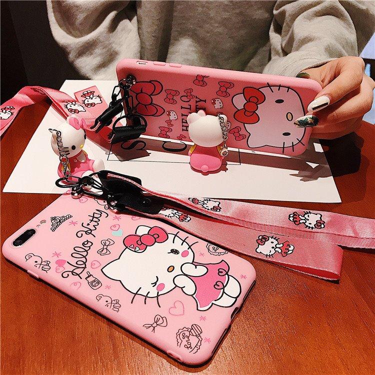 ỐP LƯNG IPHONE HÌNH HELLO KITY ( Tặng giá đỡ Kèm Dây Đeo ) 6/6s/6plus/7/8s /7plus/8plus/X/Xs/XsMax