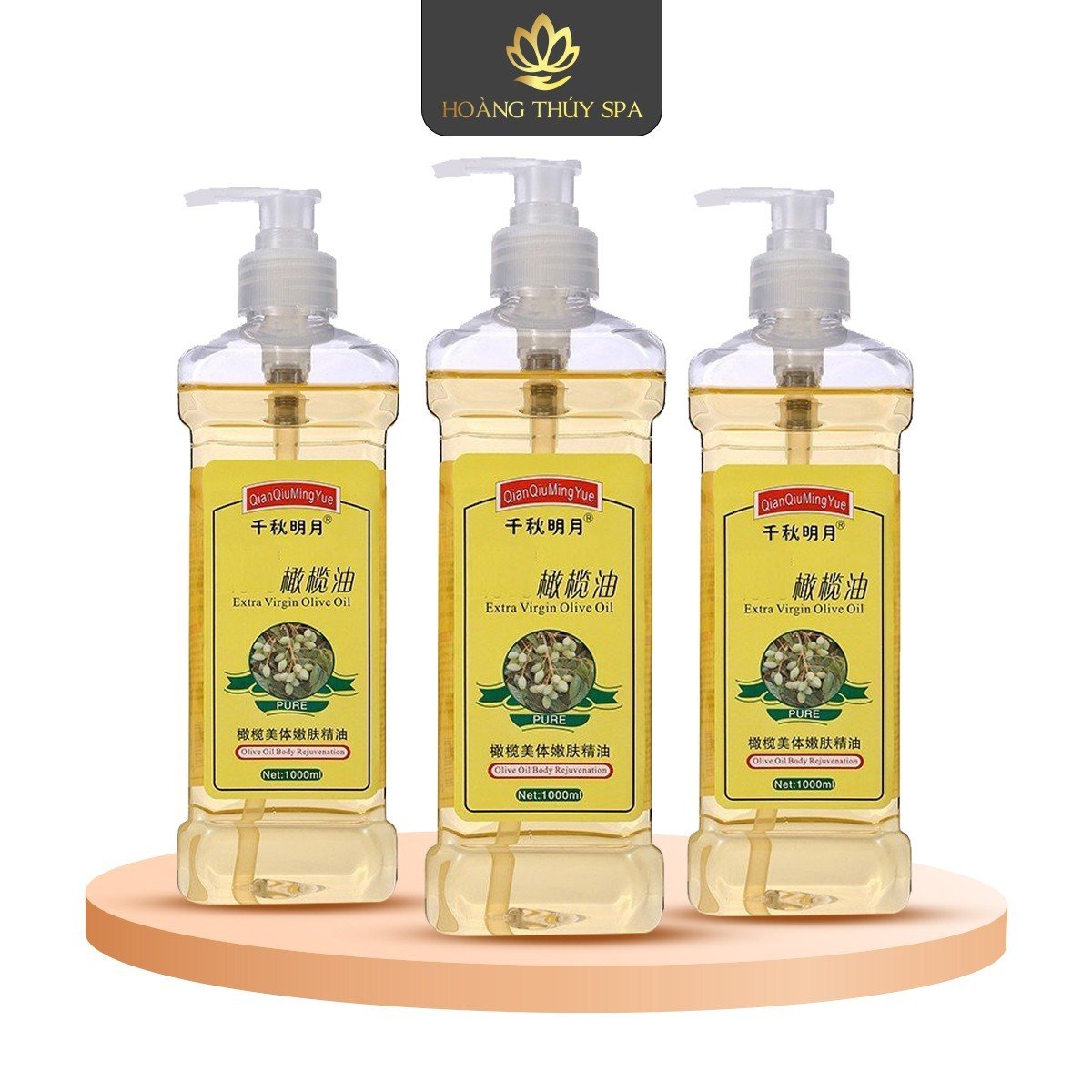 Tinh dầu olive massage toàn thân chiết xuất 100% từ thiên nhiên, chuẩn spa an toàn cho người sử dụng chai 800ml