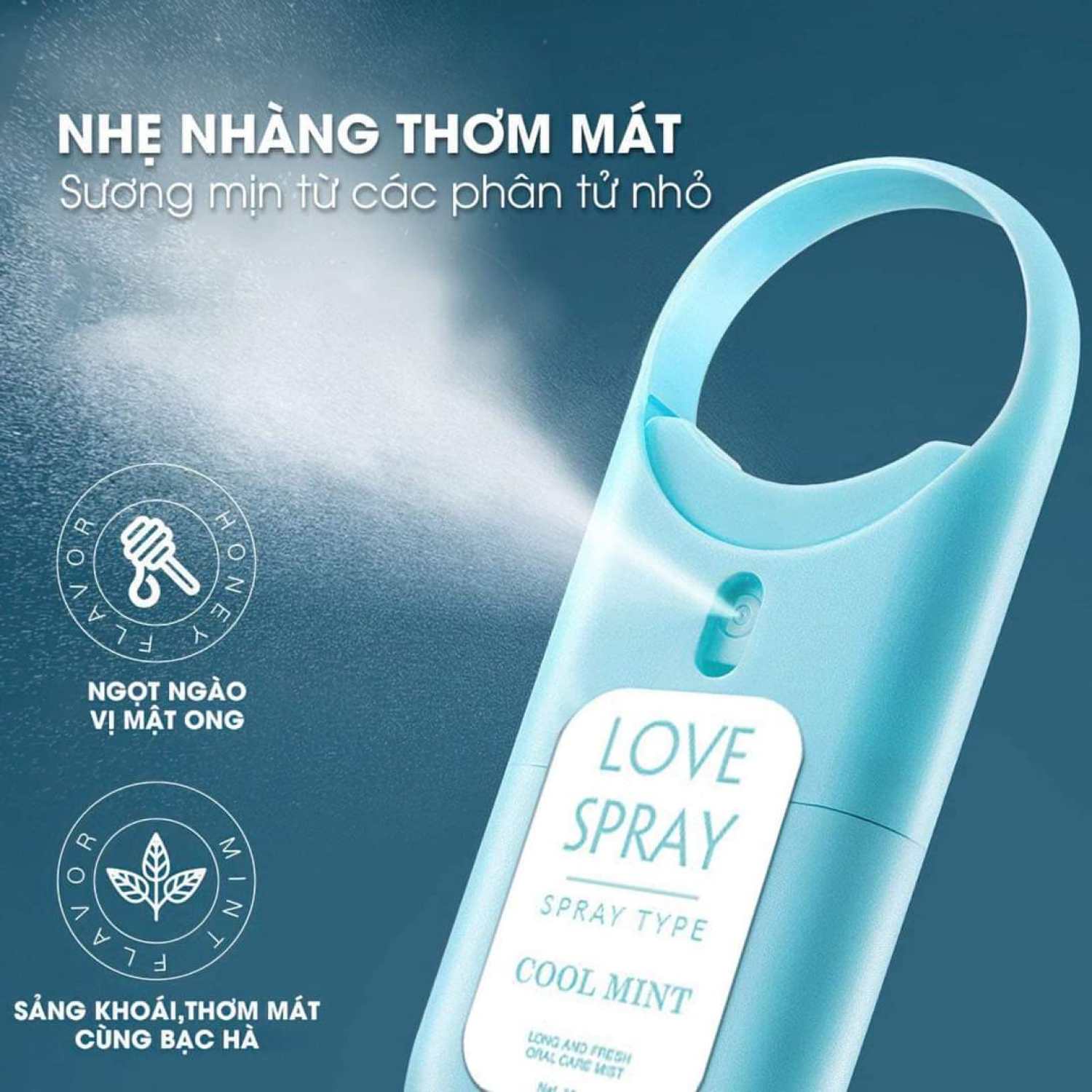 Xịt Thơm Miệng Love Spray MÀU XANH