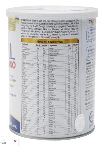 Sữa bột dinh dưỡng Neomil Nano 400g (Chuyên dùng cho người sau phẫu thuật, sau sinh giúp mau lành, giảm sẹo lồi ...)