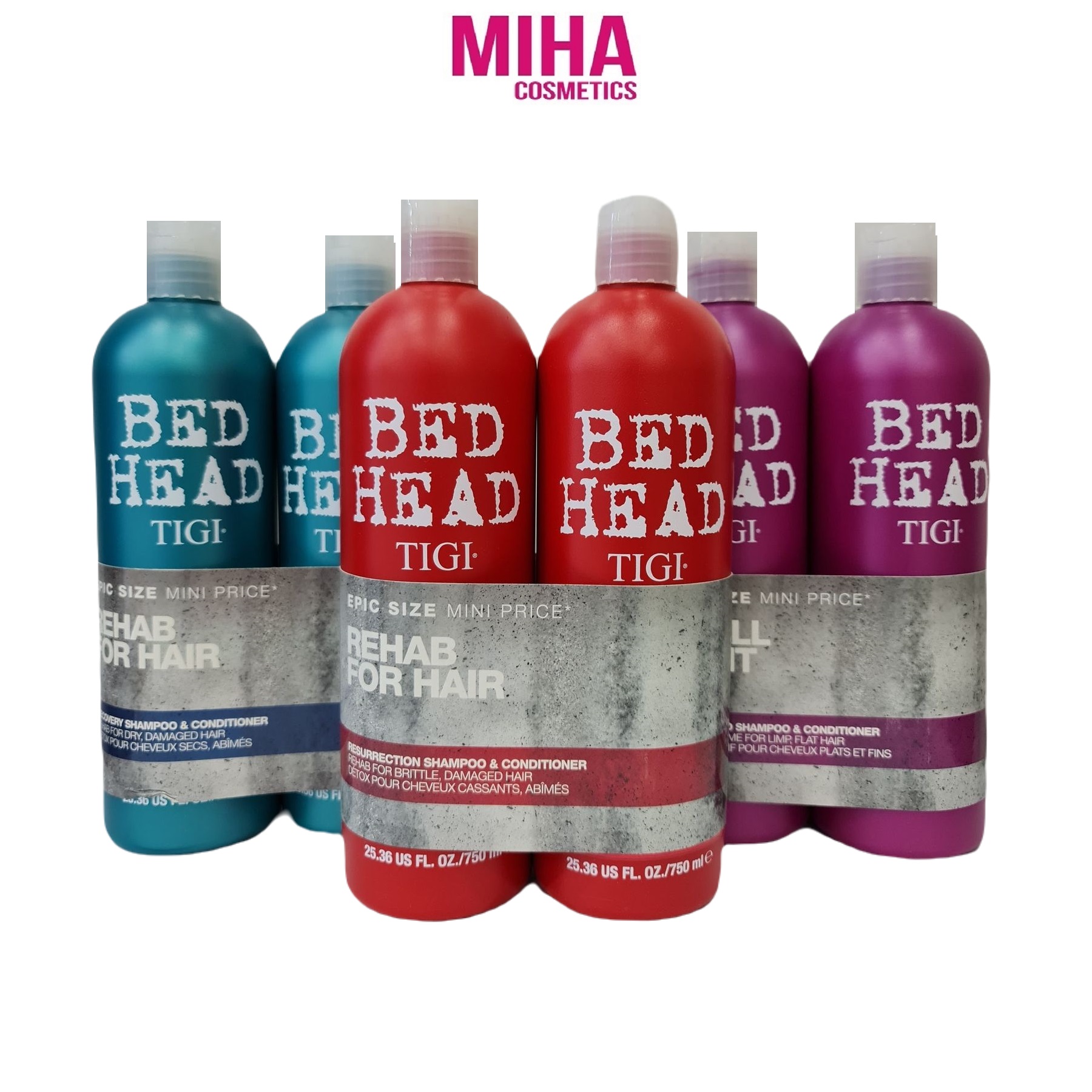 Bộ Dầu Gội Dầu Xả Tigi Bed Head Rehab For Hair 750ml