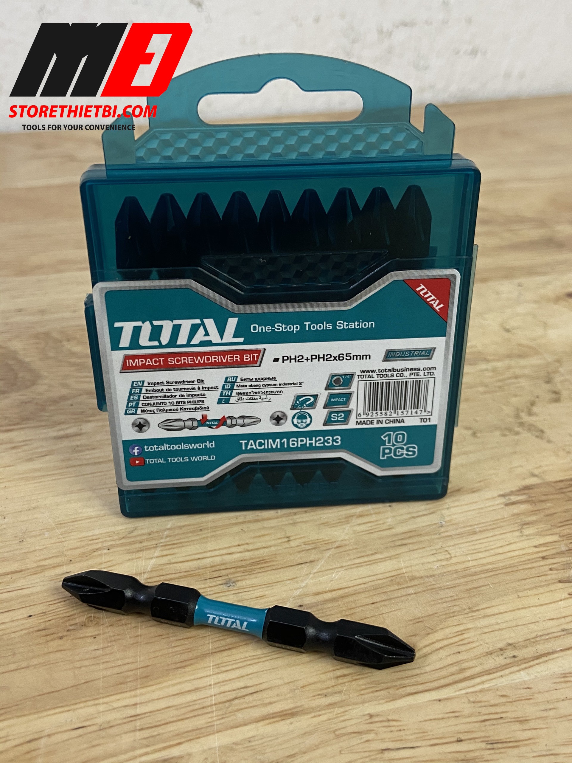 Mũi bắt vít hai đầu ph2+ph2x65mm tacim16ph233 hộp 10 mũi