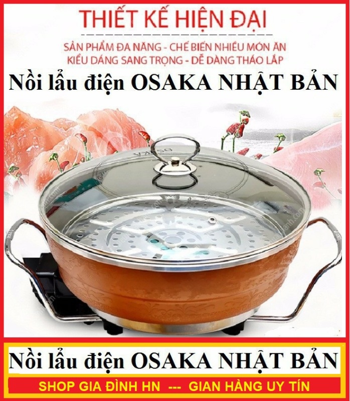 Nồi Lẩu Nướng Điện Đa Năng Osaka Nhật Bản - Bảo Hành 6 Tháng Lỗi 1 Đổi 1