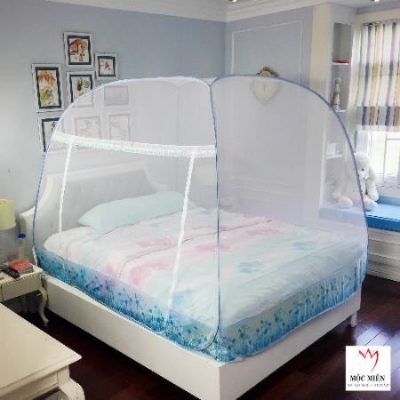 Màn Chụp , Mùng Chụp Cao Cấp Mộc Miên Đỉnh Rộng  Kích Thước  1,6mx2m - Hoạ tiết Hoa Cỏ Lá ( Hà Nội  )