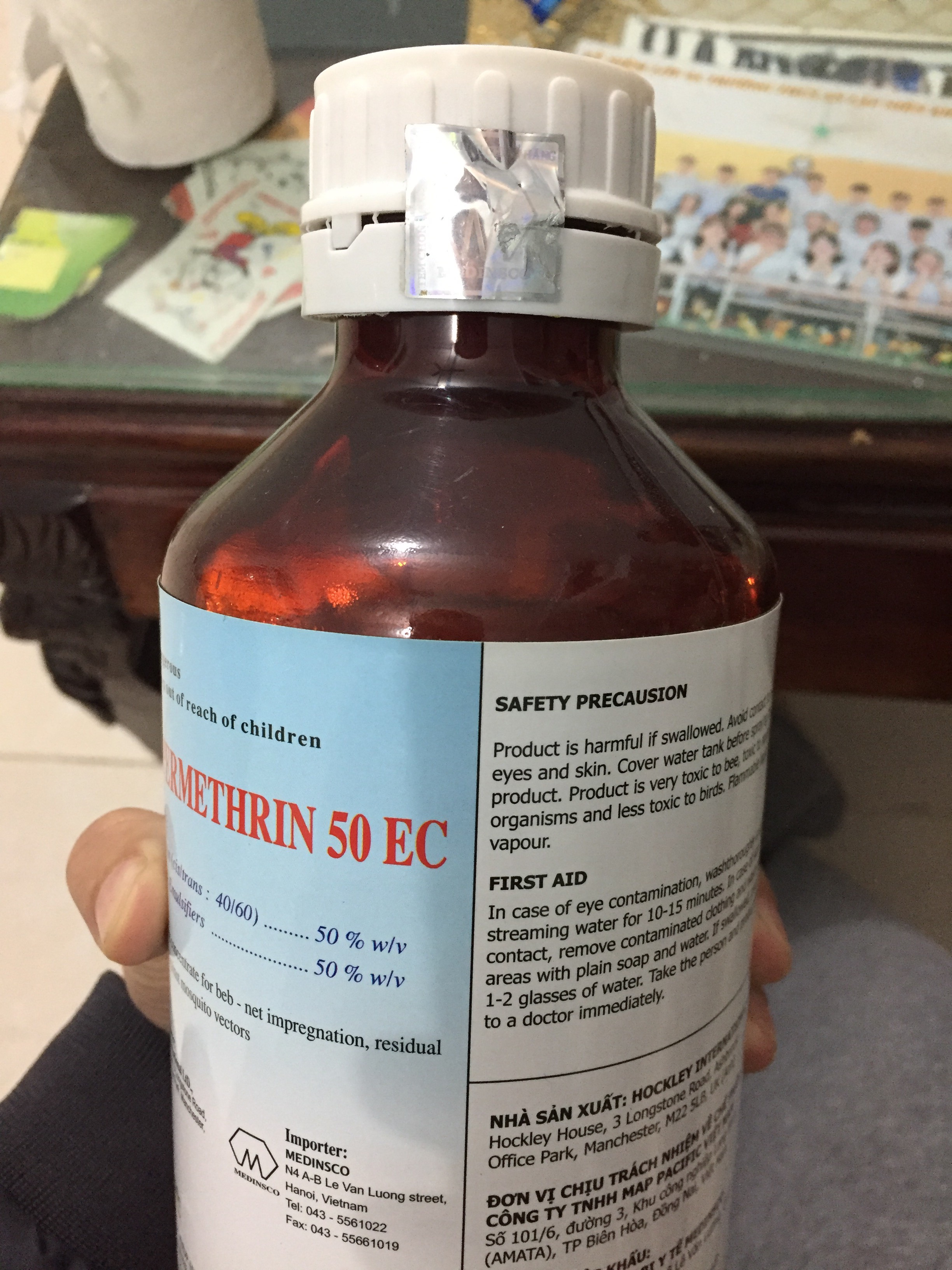 Thuốc diệt muỗi Map Permethrin 50EC 1000ml nhập khẩu Anh Quốc