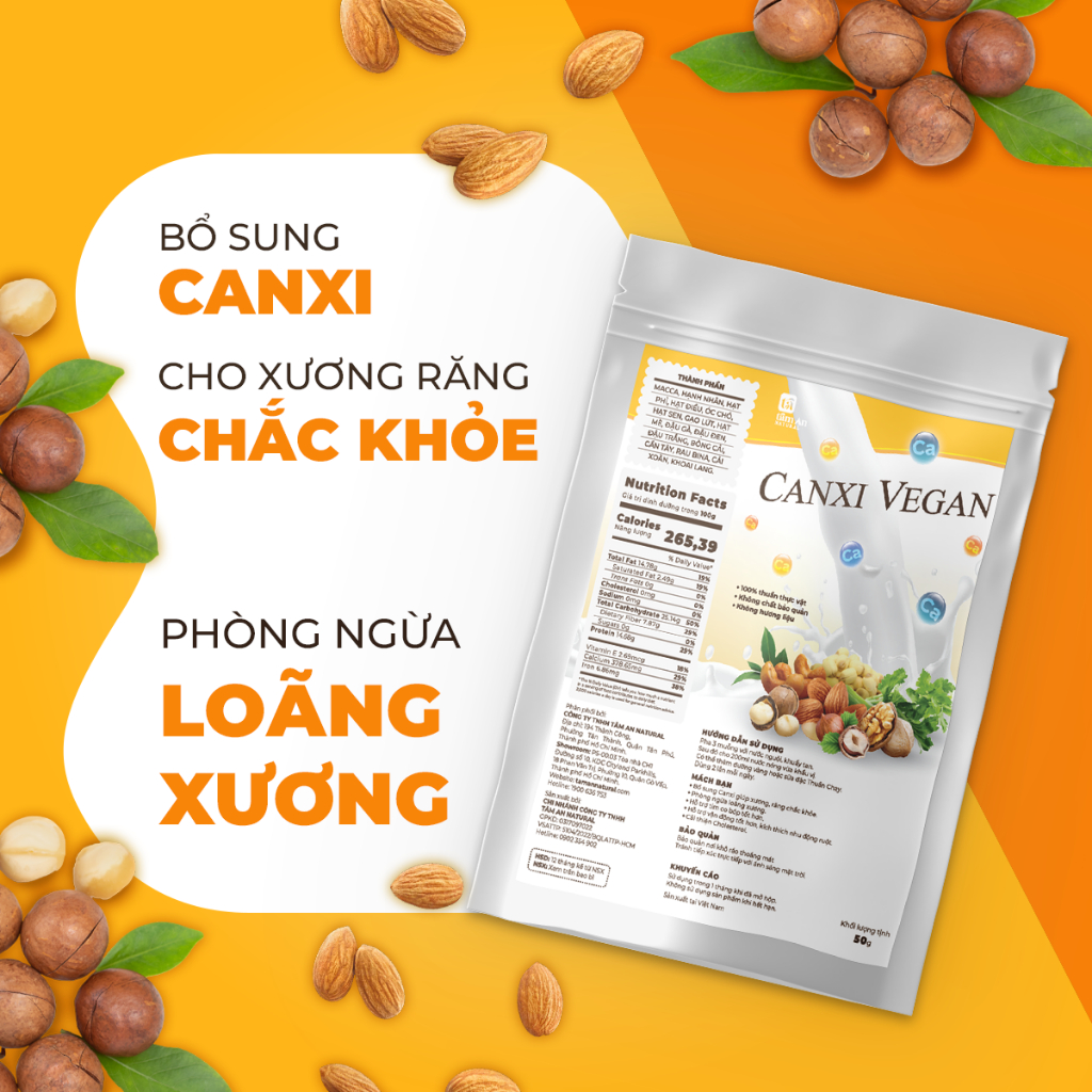 CANXI VEGAN 50g - Bột ngũ cốc đậu hạt rau củ