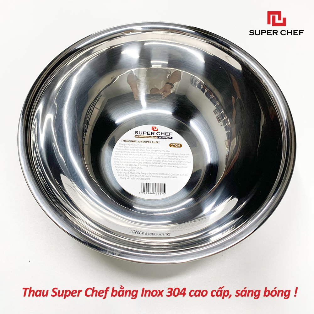 Thau inox 304 super chef 27cm sc-mb3227