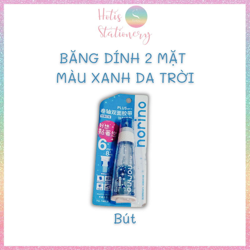 [HOTIS] Băng dính 2 mặt dạng bút xóa kéo, washi tape trang trí sổ handmade DIY (Có lõi thay thế)