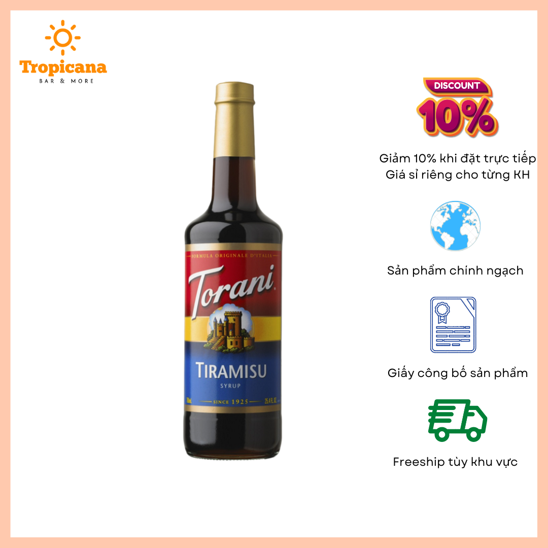 Syrup Tiramisu - Torani - Chai 750ml